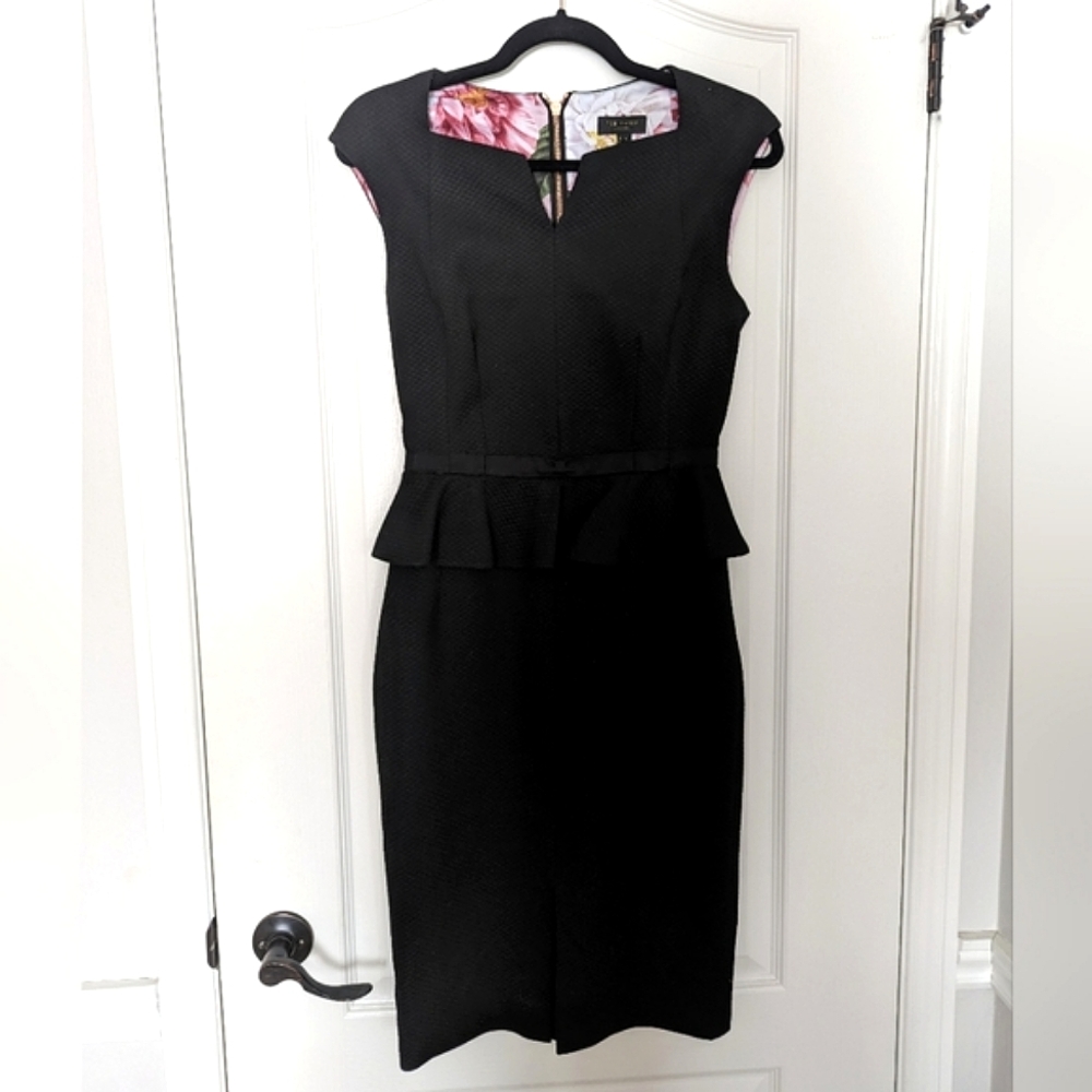 Ted Baker Nadaed Structured Black Work Dress